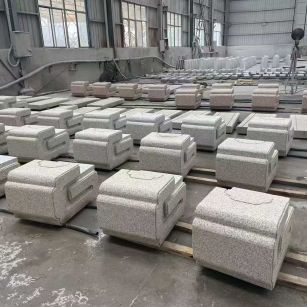 抚顺 白麻花岗岩异形加工-石凳，坐凳