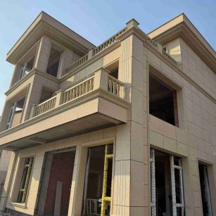 抚顺 黄金麻花岗岩石材荔枝面外墙干挂效果展示