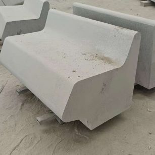 抚顺 芝麻白花岗岩异形坐凳，石凳