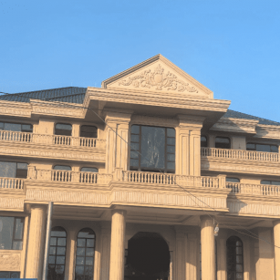 抚顺黄金麻别墅外墙干挂石材效果示例