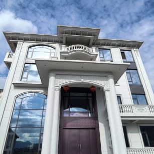 抚顺白麻别墅外墙干挂石材效果示例