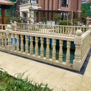 抚顺黄金麻花岗岩石材栏杆，扶手，将军柱，花瓶柱