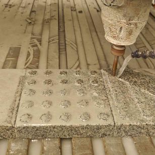 抚顺 芝麻白花岗岩石材盲人石、盲道石、盲点石