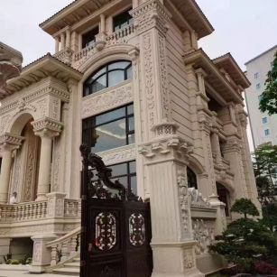 抚顺 黄金麻花岗岩别墅外墙干挂效果展示