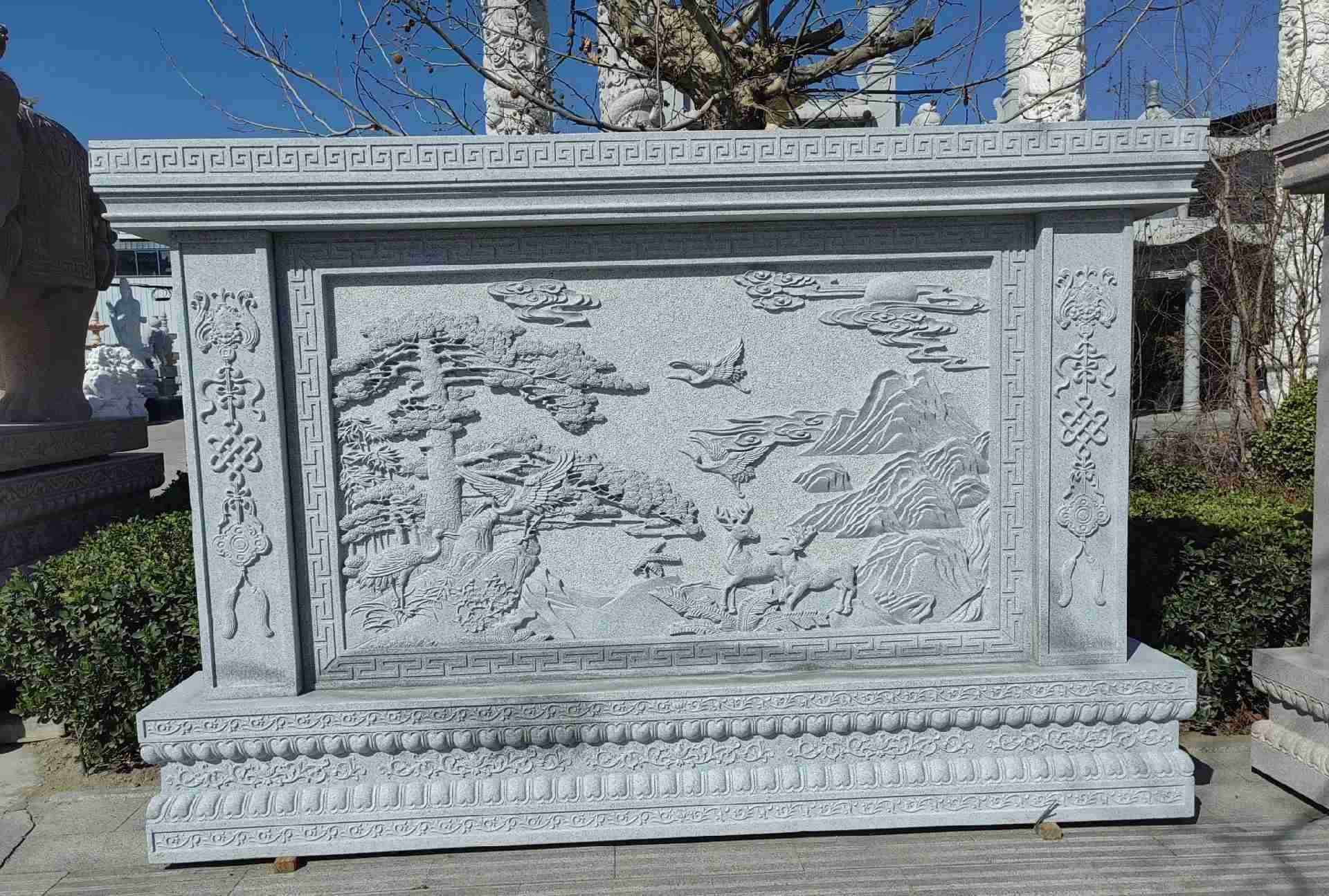 抚顺 芝麻白大型照壁，屏风，影壁