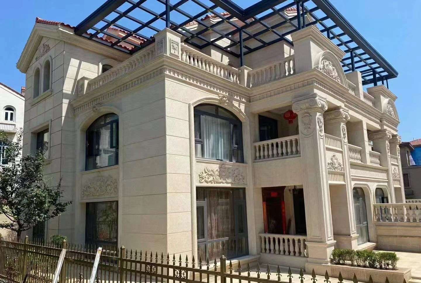 抚顺 黄金麻花岗岩荔枝面别墅外墙干挂