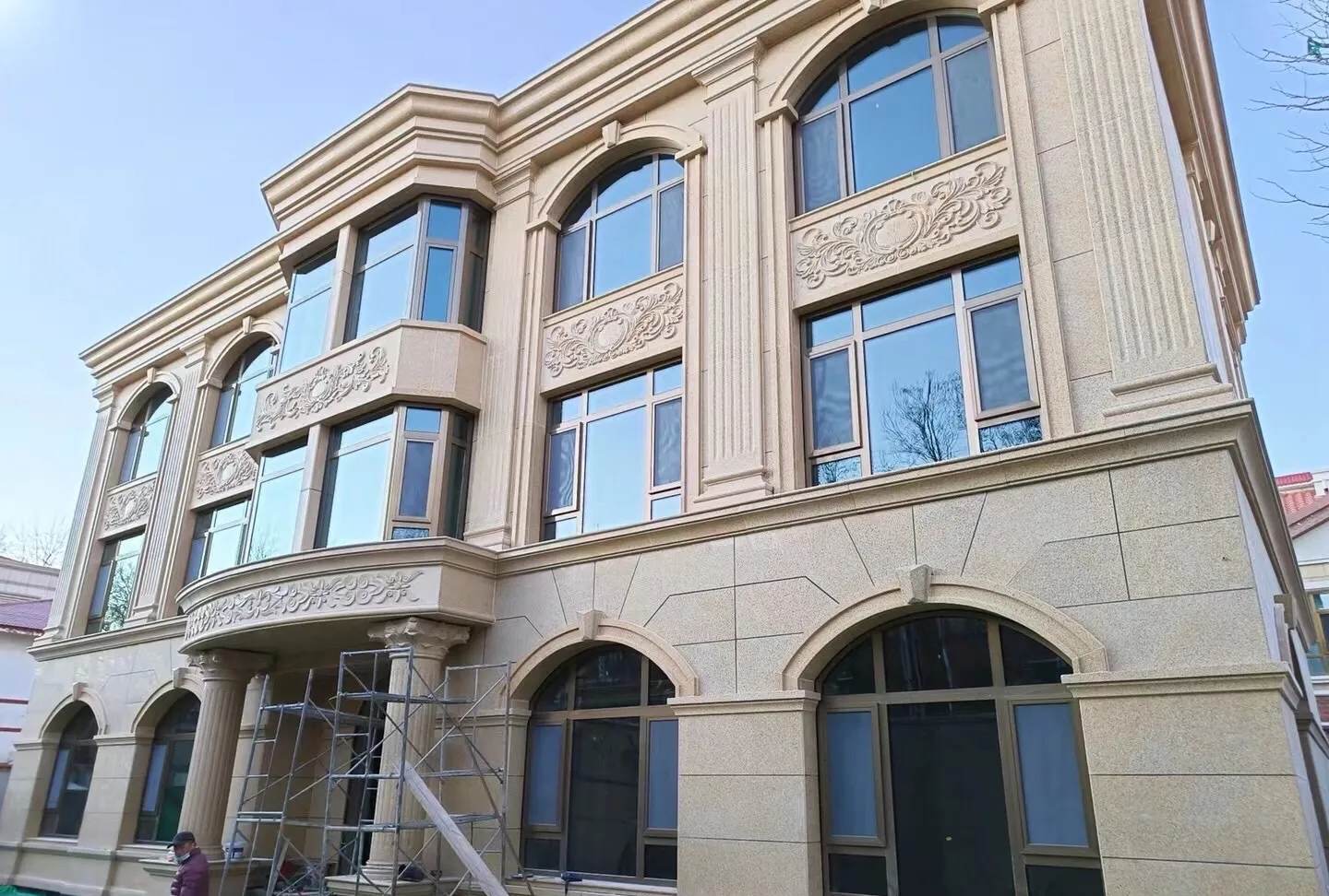 抚顺 黄金麻花岗岩别墅外墙干挂