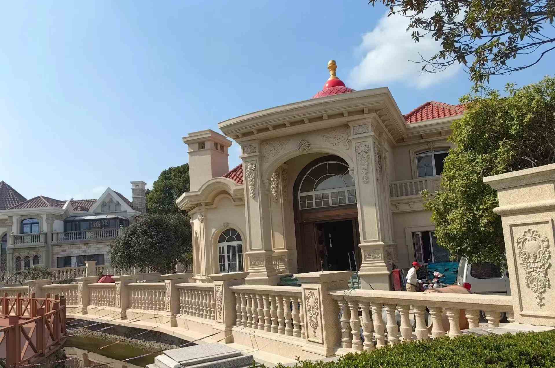 抚顺 黄金麻花岗岩欧式别墅