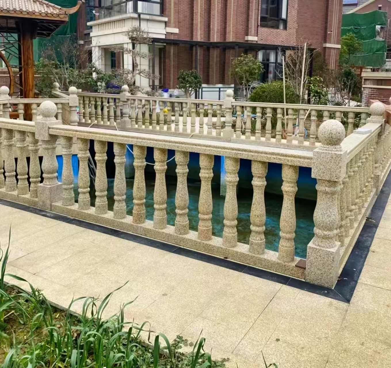 抚顺黄金麻花岗岩石材栏杆，扶手，将军柱，花瓶柱