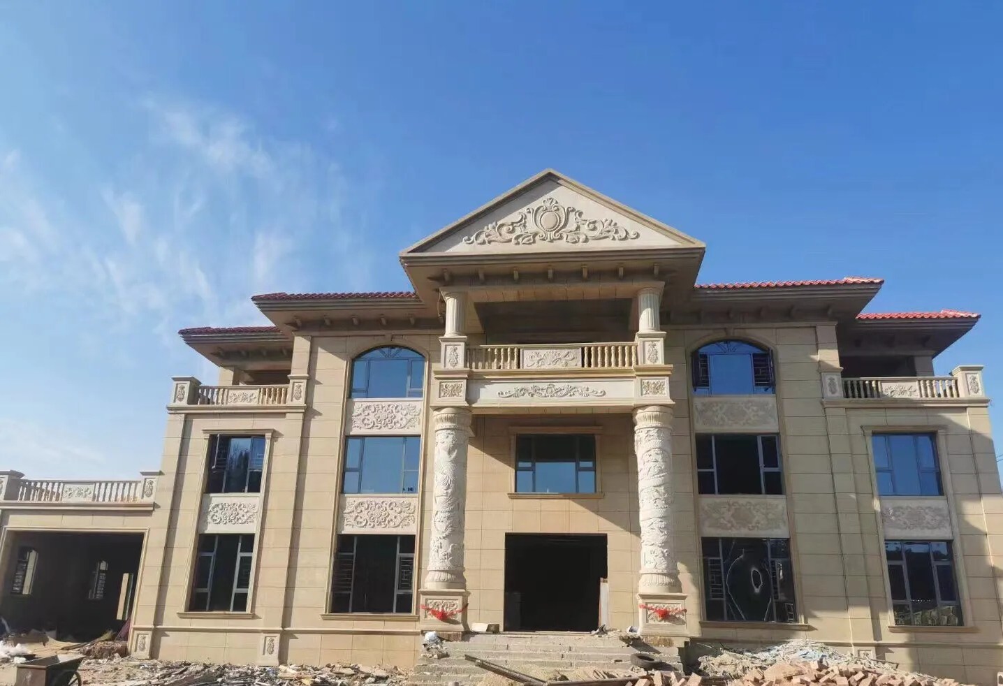 抚顺 黄金麻花岗岩别墅外墙干挂